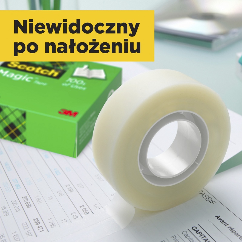 Taśma biurowa SCOTCH® Magic™ (810), matowa, 19mm, 33m