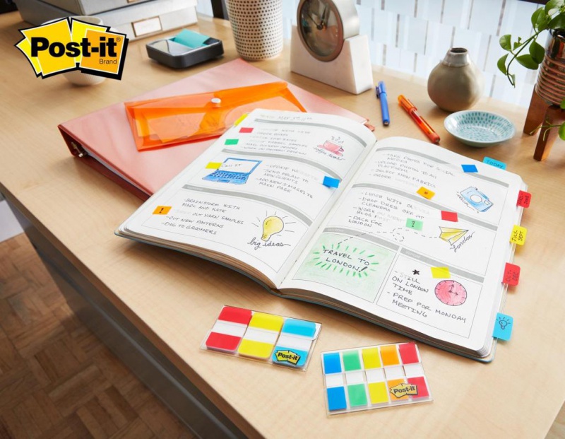 Zakładki indeksujące POST-IT® do archiwizacji (676-AYPV), PP, silne, 16x38mm, 4x10 szt., mix kolorów