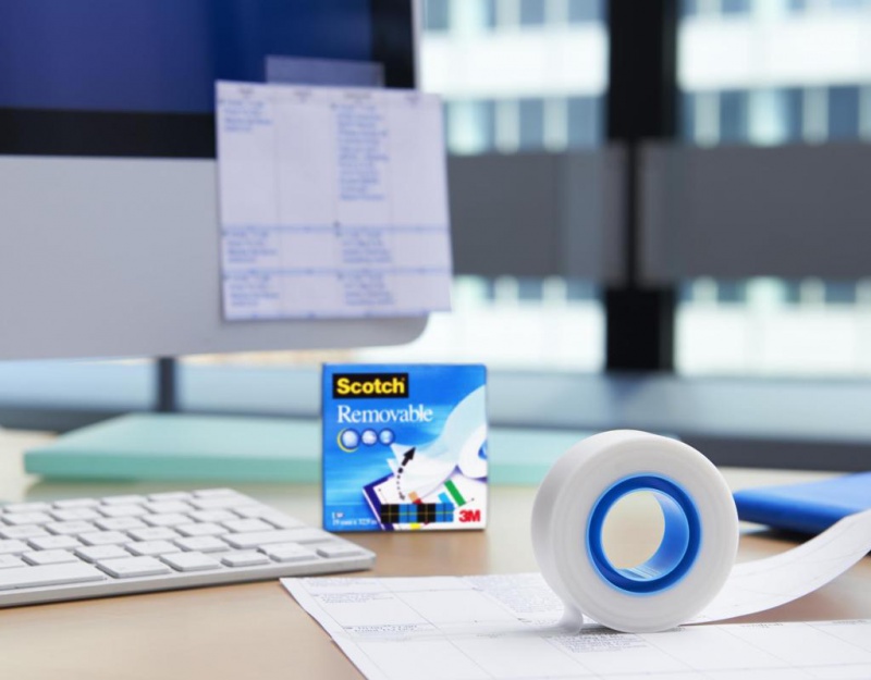 Taśma biurowa, do repozycjonowania SCOTCH® Removable (811), matowa, 19mm, 32,9m