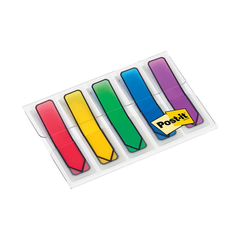 Zakładki indeksujące POST-IT® (684-ARR4), PP, 12x43mm, strzałka, 4x24 kart., mix kolorów neonowy