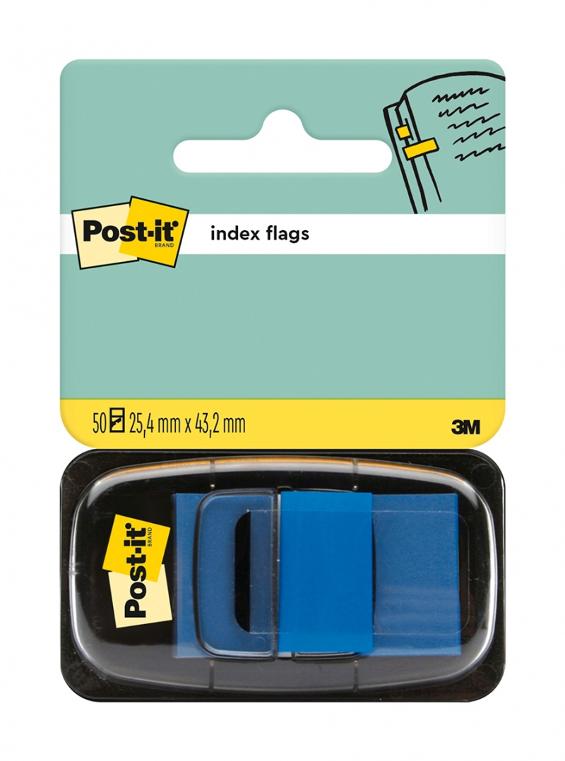 Zakładki indeksujące POST-IT® (680-2), PP, 25x43mm, 50 kart., niebieskie