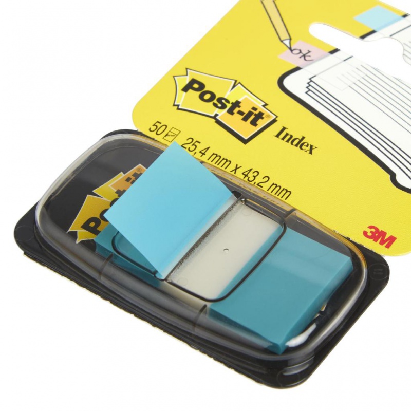 Zakładki indeksujące POST-IT® (680-23), PP, 25x43mm, 50 kart.,  jaskrawoniebieskie