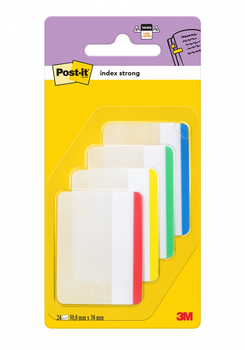 Zakładki indeksujące POST-IT® do archiwizacji (686-F1), PP, proste, 50,8x38mm, 4x6 kart., mix kolorów