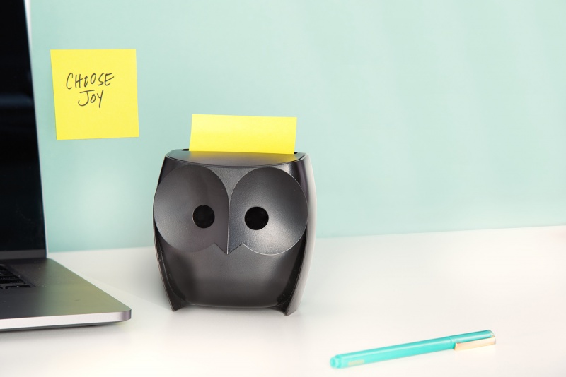 Podajnik do karteczek POST-IT, Z-Notes, sowa, +  2x45 kart. 76x76mm