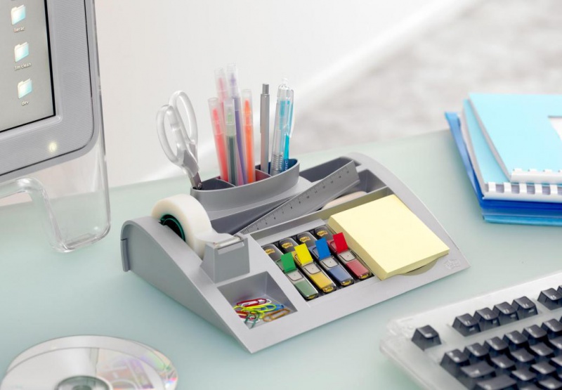 Organizer SCOTCH® (C50), srebrny, taśma, zakładki, bloczek GRATIS