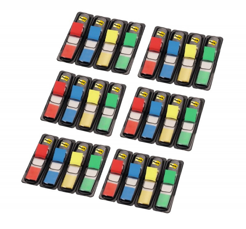 Zestaw promocyjny zakładek POST-IT® (683-4), PP, 12x43mm, 4+2x35 kart., mix kolorów, 2 GRATIS