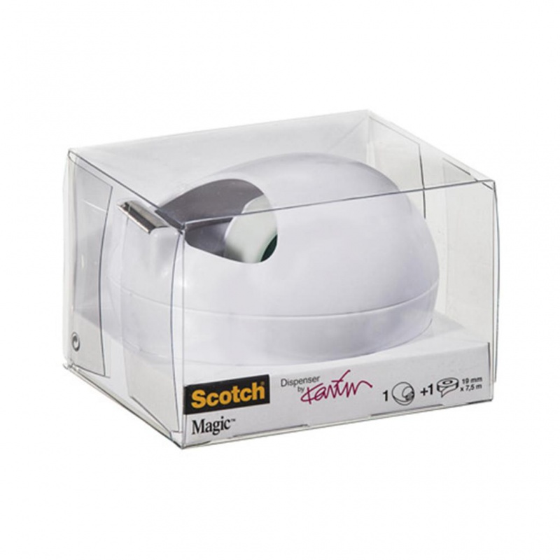 Dyspenser do taśm SCOTCH® Magic™ (C36-W-EU) projektu Karim Rashid, biały, taśma GRATIS