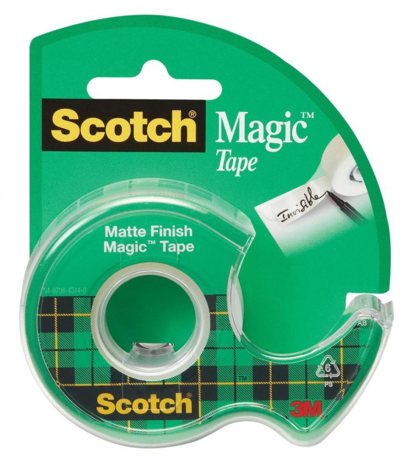 Taśma biurowa SCOTCH® Magic™ (890; 8-1975), matowa, z dyspenserem, 19mm, 7,6m