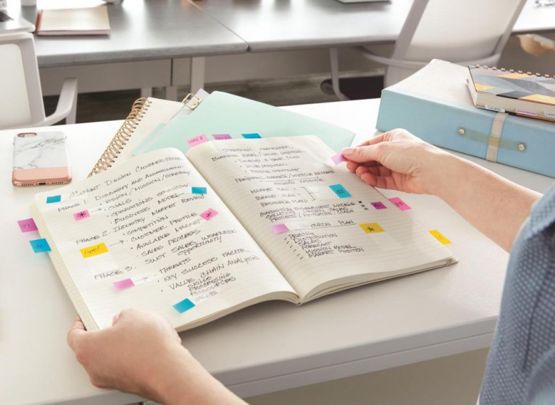 Zakładki indeksujące POST-IT® (680-BP2EU), PP, 25x43mm, 2x50 kart., jaskraworóżowe