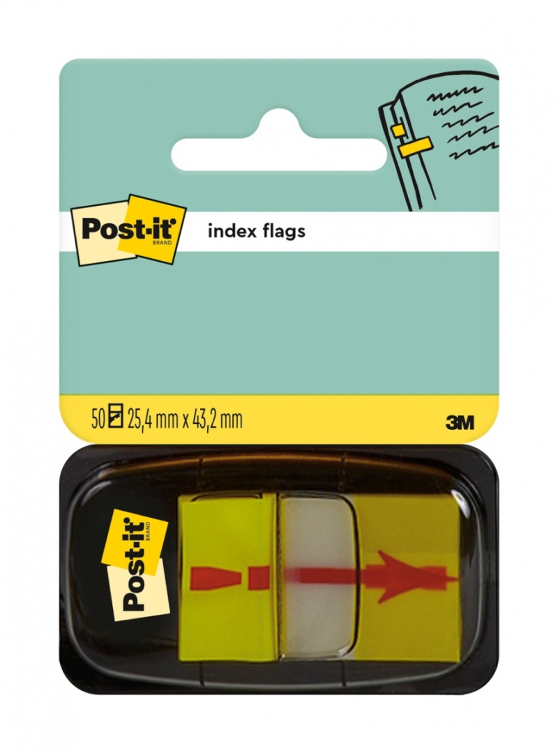 Zakładki indeksujące POST-IT® z nadrukiem „wykrzyknik” (680-33), PP, 25x43mm, 50 kart.