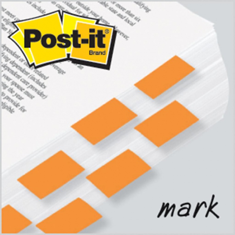 Zakładki indeksujące POST-IT® (680-O2EU), PP, 25x43mm, 2x50 kart., pomarańczowy