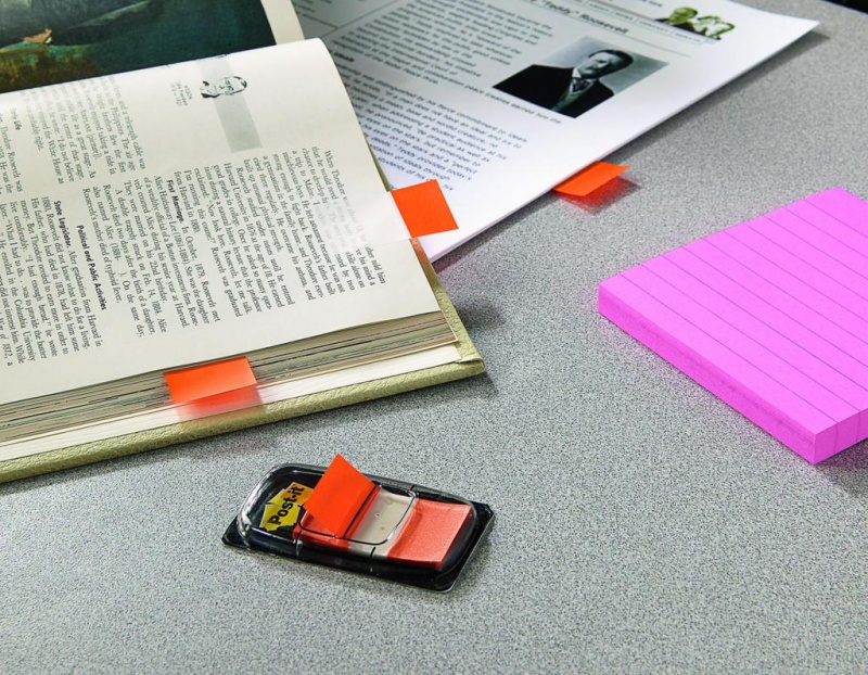 Zakładki indeksujące POST-IT® (680-O2EU), PP, 25x43mm, 2x50 kart., pomarańczowy