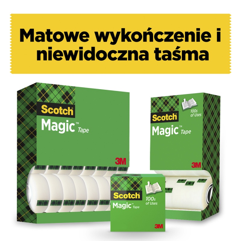 Taśma biurowa SCOTCH® Magic™ (8-1933R24TPR), matowa, 19mm, 33m, 24szt.