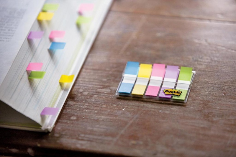 Zakładki indeksujące POST-IT® (683-5CB), PP, 12x43mm, 5x20 kart., mix kolorów