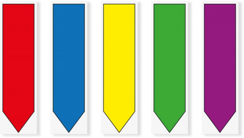 Zakładki indeksujące POST-IT® (684-ARR1), PP, 12x43mm, strzałka, 5x20 kart., mix kolorów