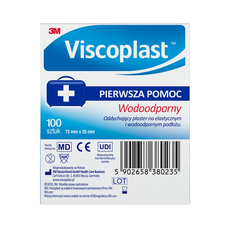 Plastry VISCOPLAST MINIFOL 7,2x2,5cm, 100szt.