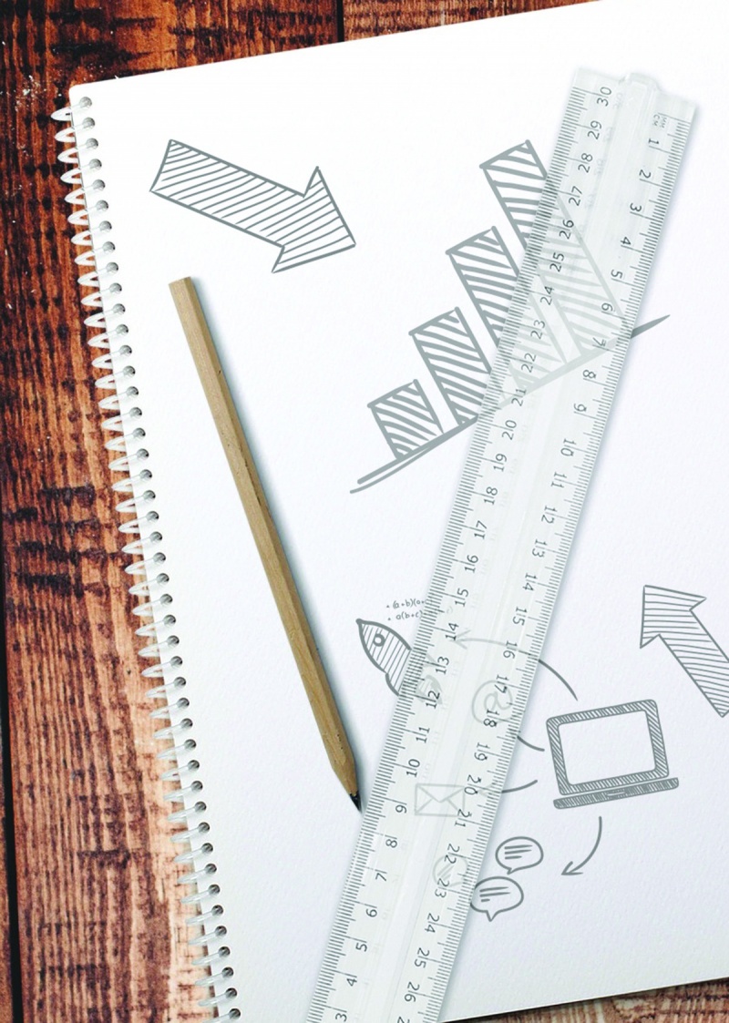 Linijka z uchwytem DONAU, 30cm, zawieszka, transparentna