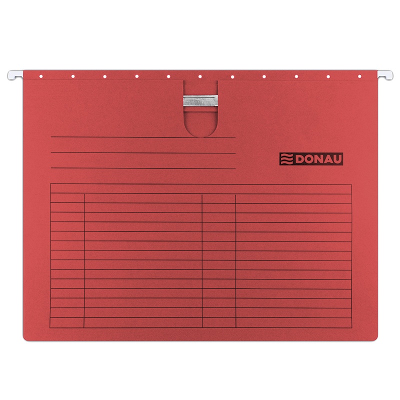 Teczka zawieszkowa DONAU z wąsem, A4, 230gsm, czerwona