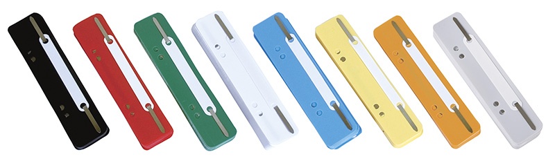 Wąsy skoroszytowe DONAU, PP, z metalową blaszką, białe 25szt.