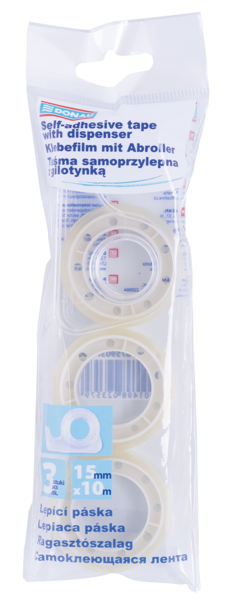 Taśma biurowa DONAU, 15mm, 10m, 3szt.