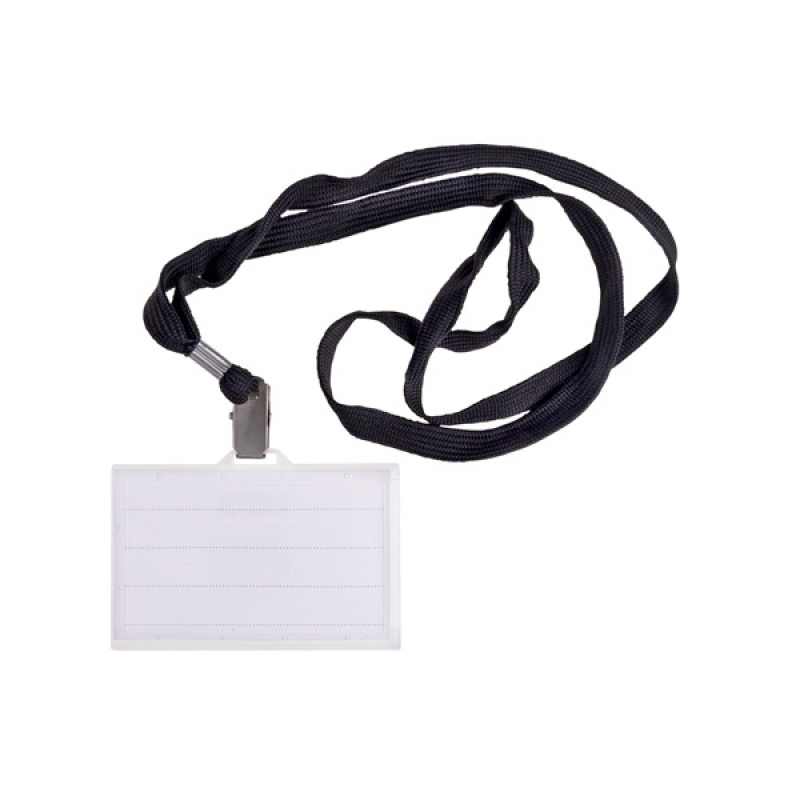 Identyfikator DONAU, z jedwabną taśmą, twardy, czarny