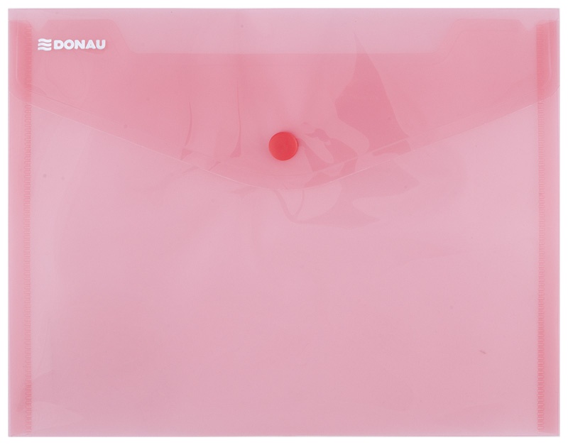 Teczka kopertowa DONAU zatrzask, PP, C5, 180mikr., czerwona