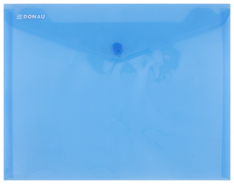 Teczka kopertowa DONAU zatrzask, PP, C5, 180mikr., niebieska