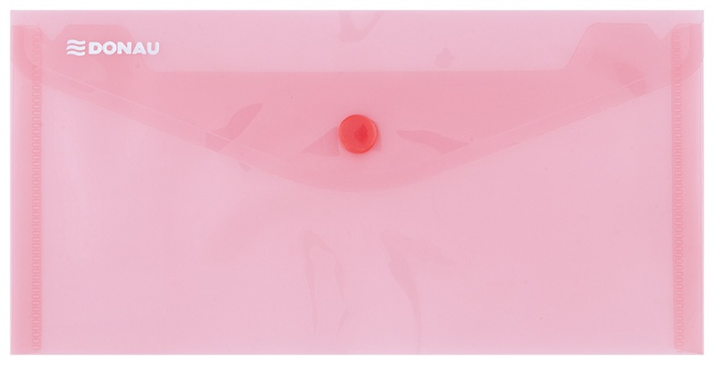 Teczka kopertowa DONAU zatrzask, PP, DL, 180mikr., czerwona