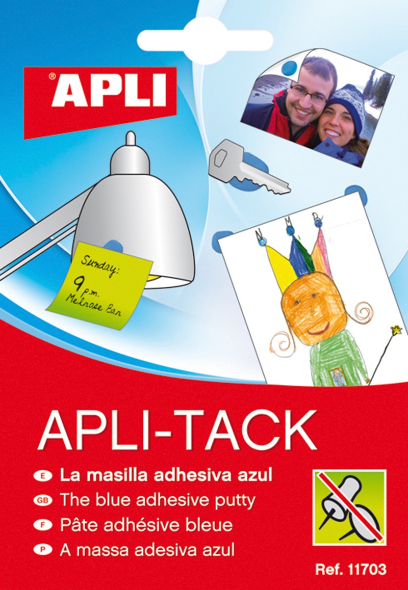 Masa mocująca APLI  Apli-Tack, w bloku, 57g, niebieska