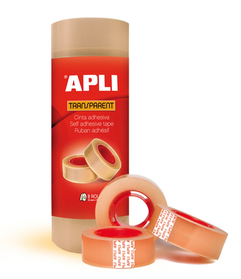 Taśma samoprzylepna APLI, 19mm, 33m, 8szt.