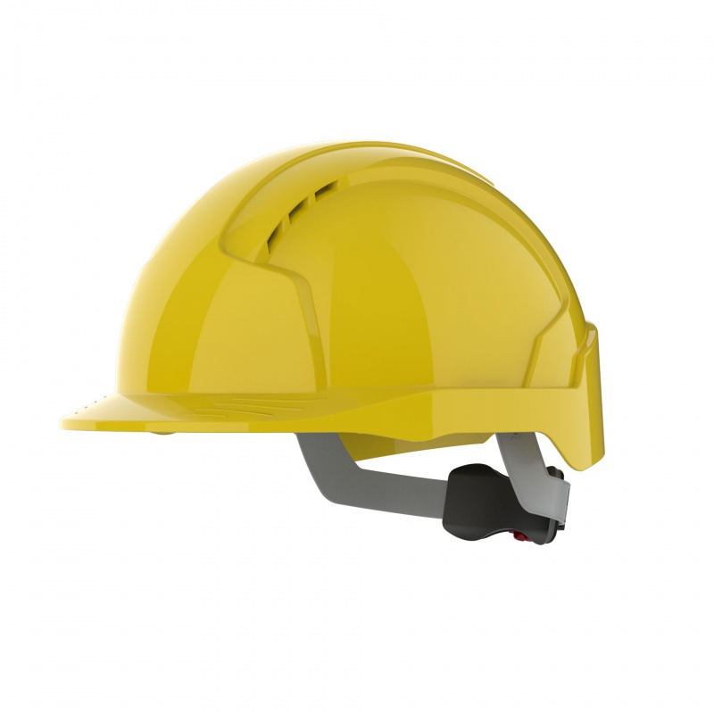 Hełm ochronny EVOLite®, regulacja na pokrętło, wentylowany, żółty