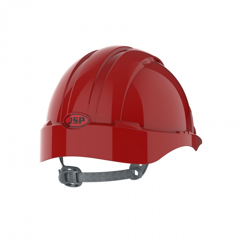 Hełm ochronny EVO®2, pasek przesuwny, wentylowany, czerwony