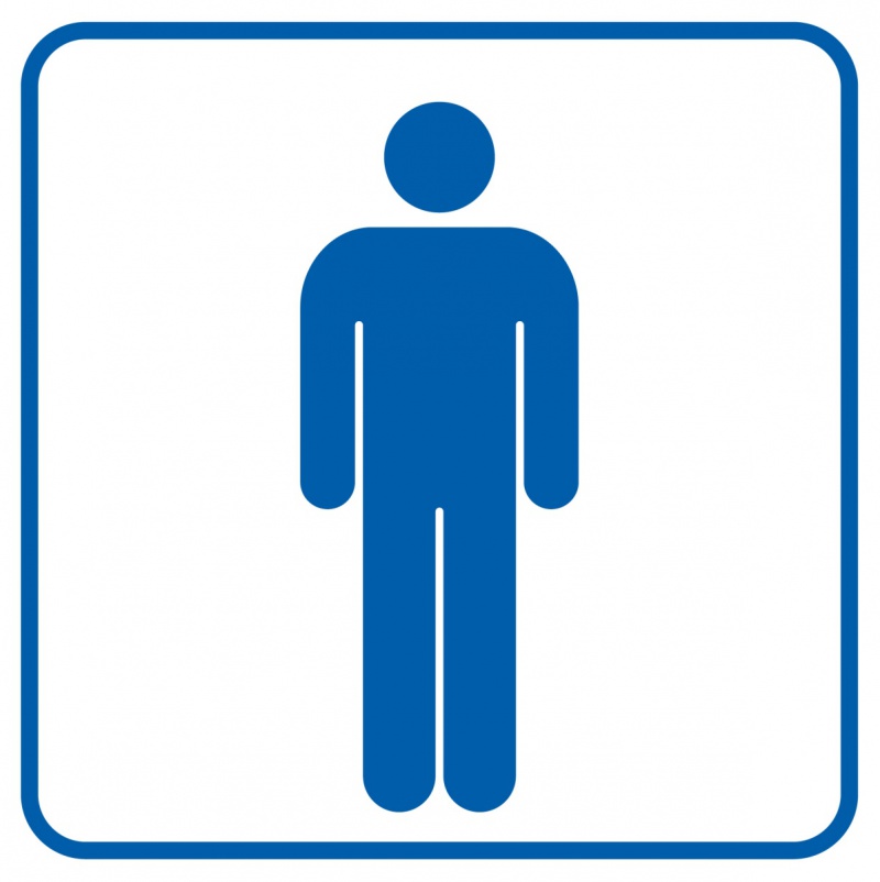 Znak TDC, Toaleta męska