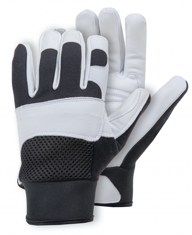 Rękawice typu mechanik RS Farra Tec, rozm. 9, czarno-białe