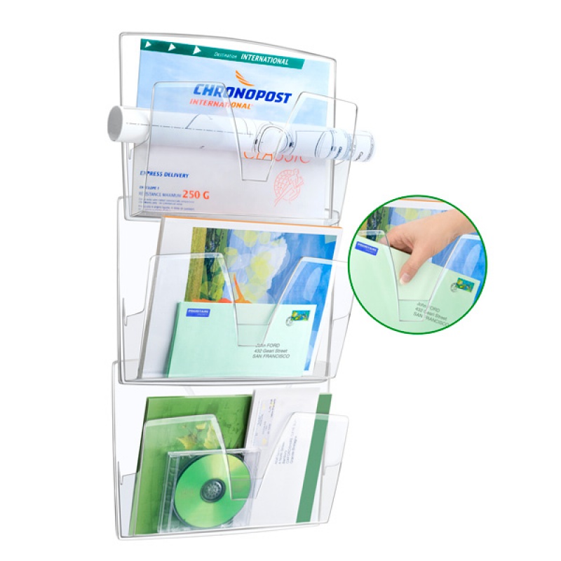 Zestaw naścienny CEP ReCaption, 3 półki, przeźroczysty