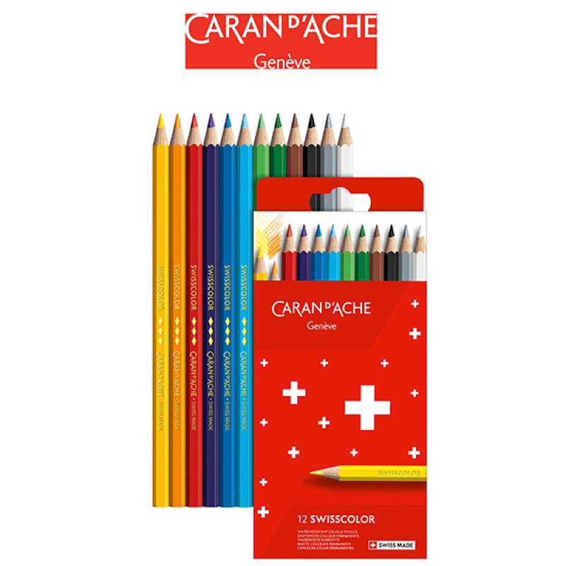Kredki CARAN D'ACHE Swisscolor, kartonowe pudełko, 12 szt.