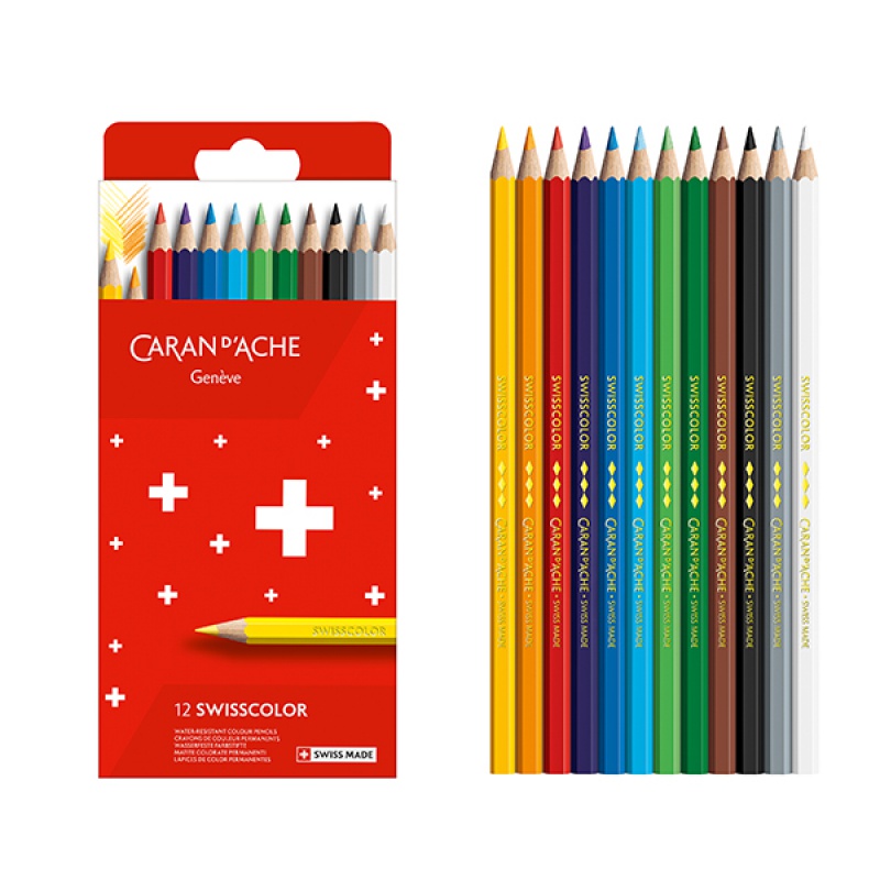 Kredki CARAN D'ACHE Swisscolor, kartonowe pudełko, 12 szt.