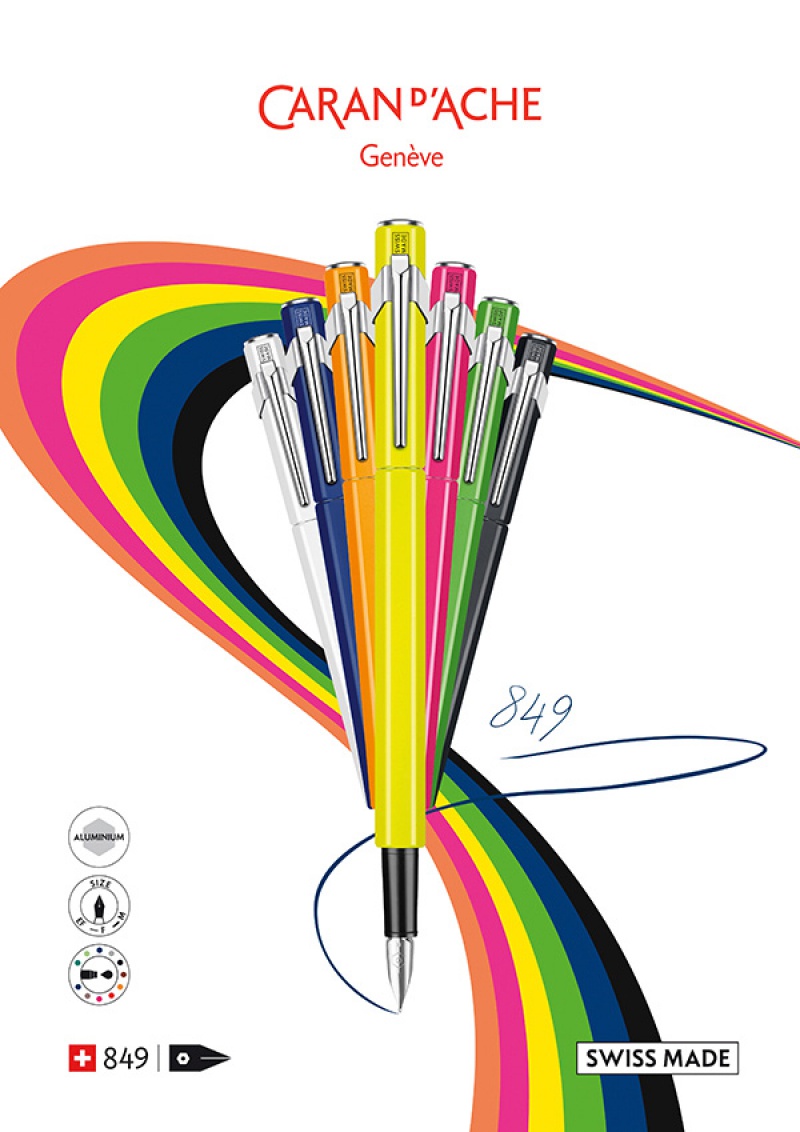 Pióro wieczne CARAN D'ACHE 849 Fluo Line, M, różowe
