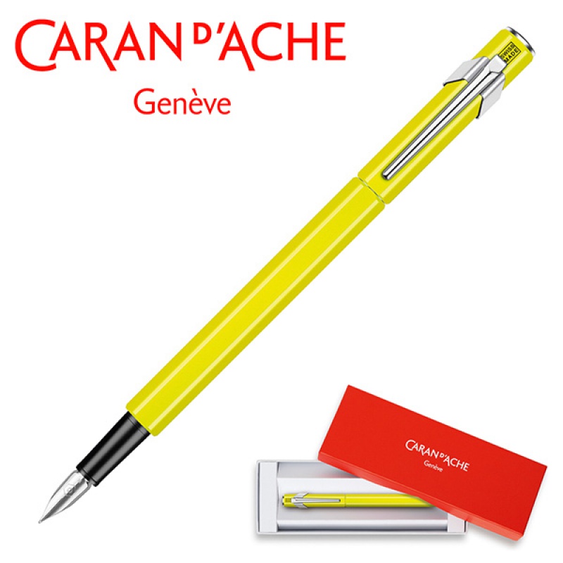 Pióro wieczne CARAN D'ACHE 849 Fluo Line, F, żółte
