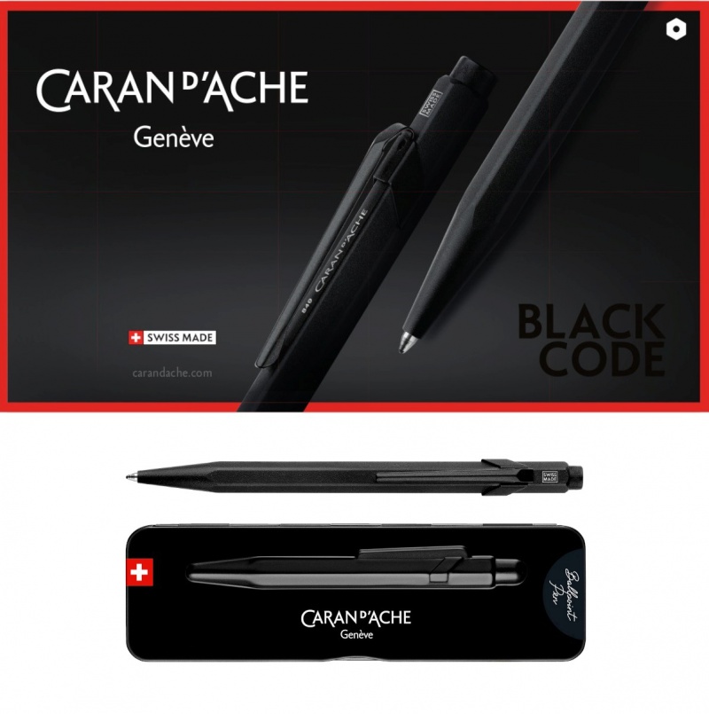 Długopis CARAN D'ACHE 849 Black Code, M, w pudełku, czarny