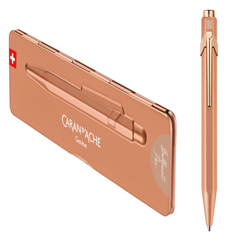 Długopis CARAN D'ACHE 849 Brut Rose, M, w pudełku, różowe złoto