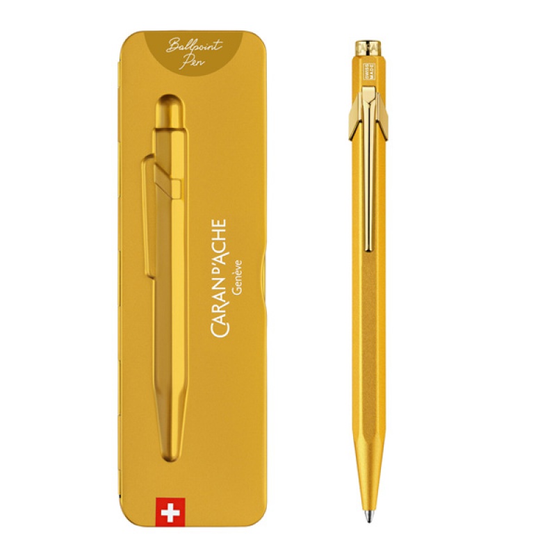 Długopis CARAN D'ACHE 849 Goldbar, M, w pudełku, złoty