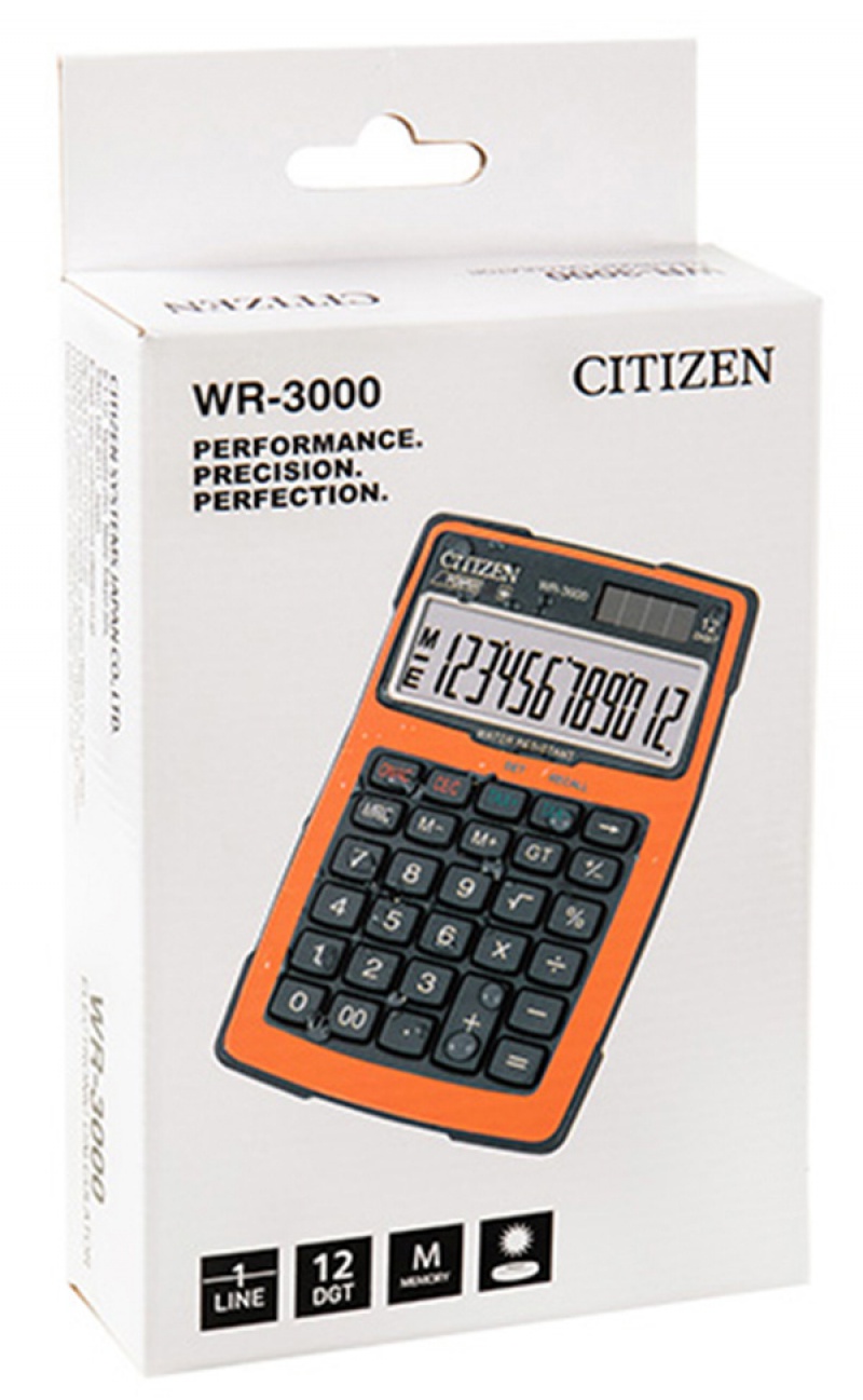 Kalkulator wodoodporny CITIZEN WR-3000, 152x105mm, czarny