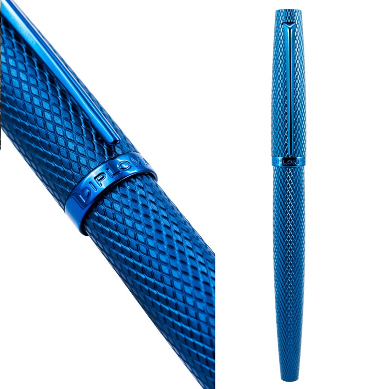 Pióro wieczne DIPLOMAT Viper, guilloche, F, niebieskie