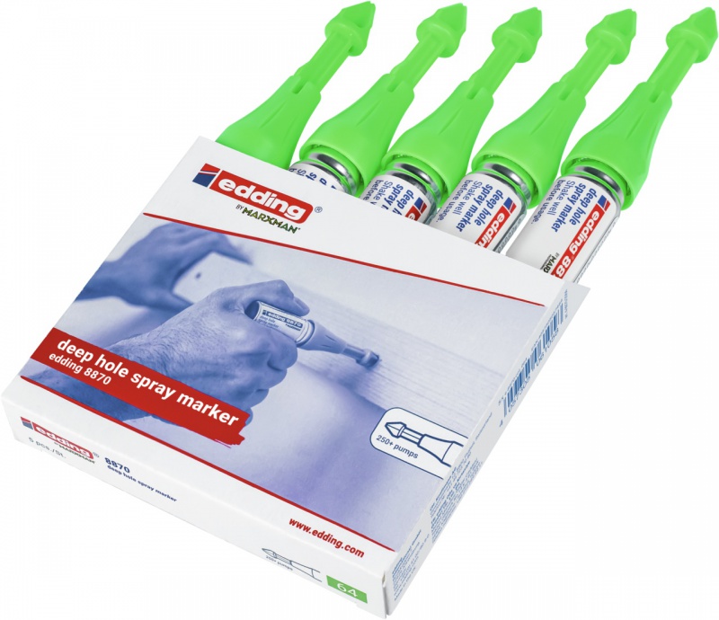 Marker w spreju e-8870 EDDING, do głębokich otworów, zielony neon
