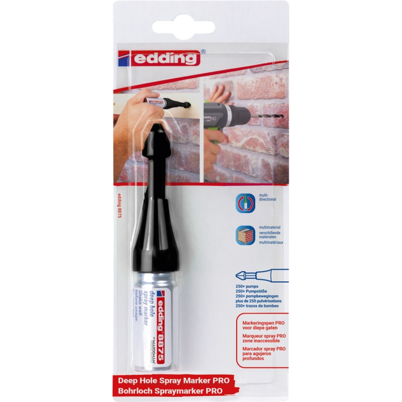Marker w sprayu e-8875 PRO EDDING, do głębokich otworów, blister, zielony neon