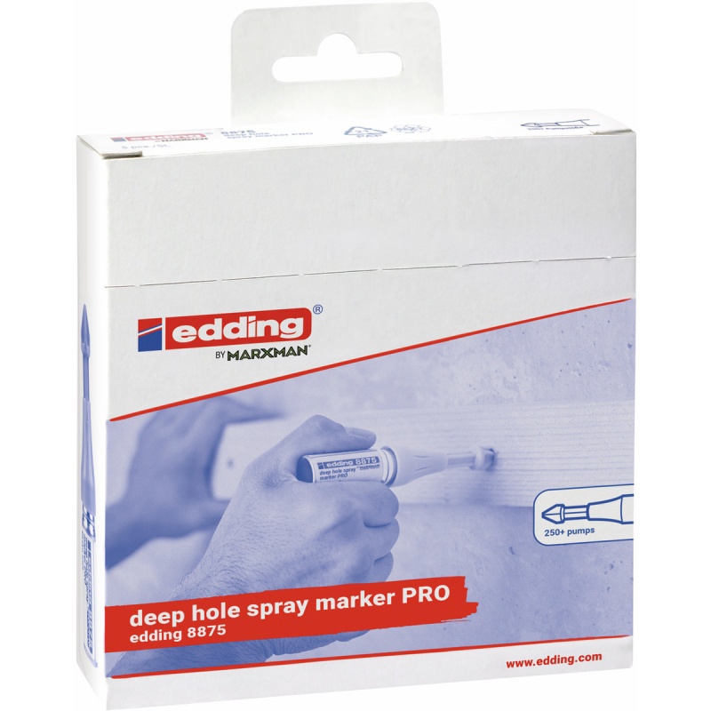 Marker w sprayu e-8875 PRO EDDING, do głębokich otworów, 5 szt., składane pudełko, zielony neon