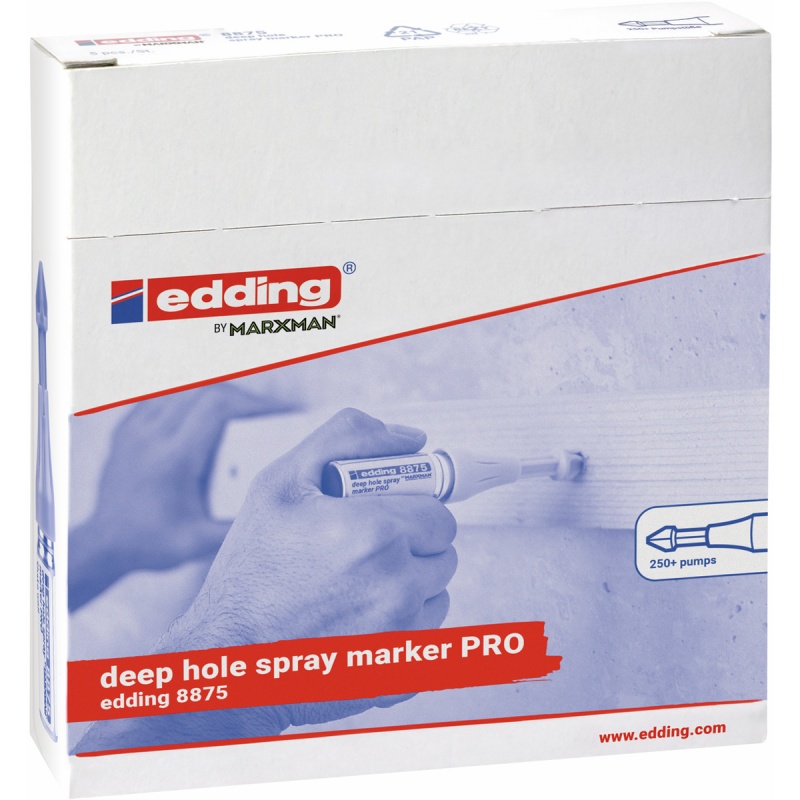Marker w sprayu e-8875 PRO EDDING, do głębokich otworów, 5 szt., składane pudełko, zielony neon