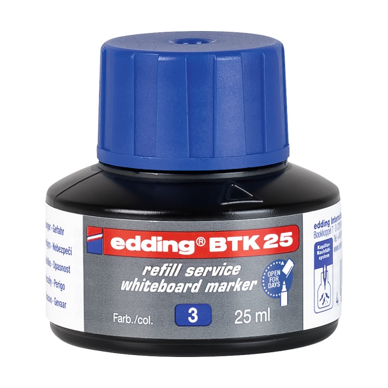 Tusz do uzupełniania markerów do tablic suchościeralnych E-BTK 25 EDDING, niebieski