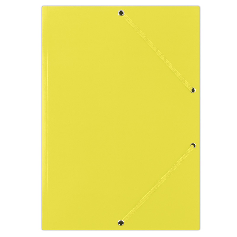 Teczka z gumką DONAU, karton, A4, 400gsm, 3-skrz., żółta w kratę